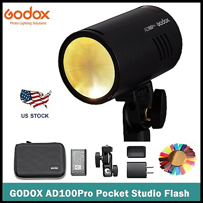 #ad US GODOX AD100Pro Pocket Studio Flash Light TTL Photography Light OLED Screen