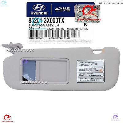 #ad GENUINE Sun Visor Gray Driver Side LH 2014 16 Hyundai Elantra ✅852013X000TX ✅