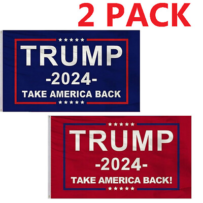 #ad Trump 2024 Take America Back Flag Banner Brass Grommet 3x5FT Double Stitched