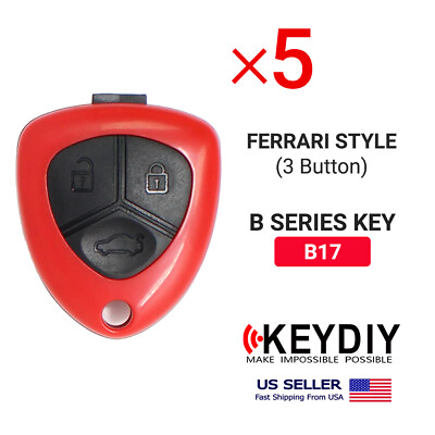 #ad 5x KEYDIY Universal Car Flip Remote Key Ferrari Style B Series 3 Buttons B17 3