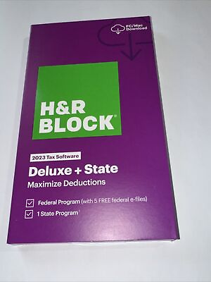 #ad #ad Hamp;R Block Deluxe Federal amp; State 2023 Tax Software Key Card Brand New