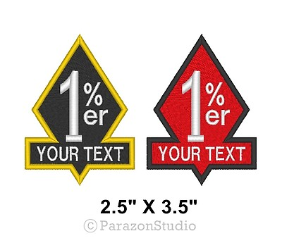 #ad Custom Embroidered 1% % One Percent Diamond MC Biker Sew on Patch 2.5quot; X 3.5quot;