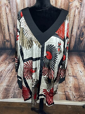 #ad Venezia Woman Angel Sleeve Tunic Top Shirt Plus size 2X Floral