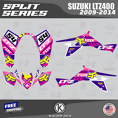 #ad Graphics Kit for SUZUKI LTZ400 2009 2014 Split Series Pink 16 MIL