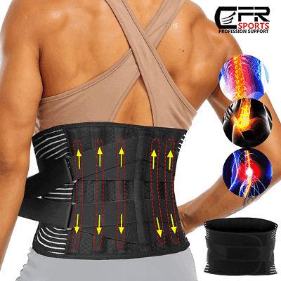 #ad #ad Adjustable Lower Back Brace Lumbar Support Waist Belt for Men Women Pain Relief