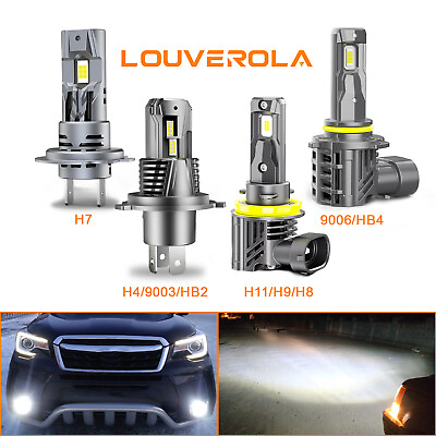 #ad LOUVEROLA Series LED Headlights High Low Beam Fog Light H4 H11 9006 H7 H18 USA