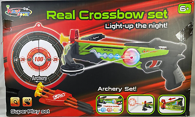 #ad KingSport Real Crossbow Set for Kids Light Up Night Action Suction Cup Arrows