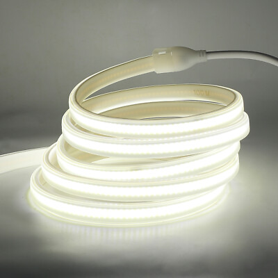 #ad High Density 110V COB LED Strip Lights Flexible Tape Lamp Cabinet Kitchen Light