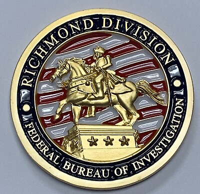 #ad FBI Federal Bureau Of Investigation Richmond Division Challenge Coin