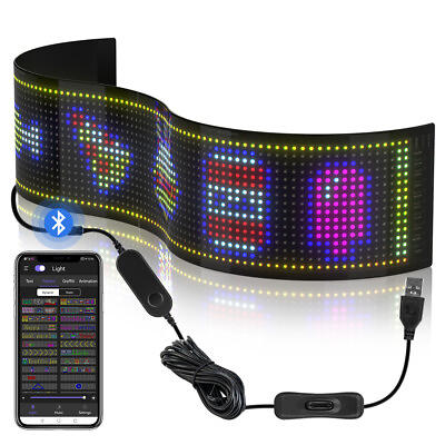 #ad LED Matrix Pixel Panel Bluetooth APP USB 5V Flexible Addressable RGB Graffiti
