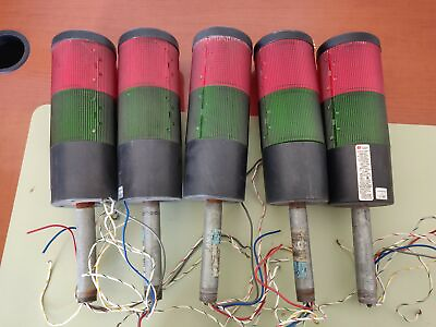 Lot of 5 Federal Signal Litestak LSB Base LSL Stacks Red amp; Green Beacon Lights