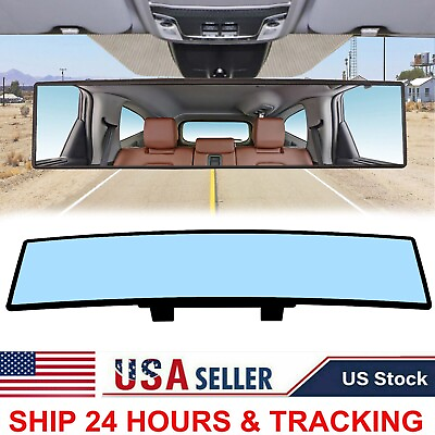 #ad Car Universal Rear View Wide Angle Convex Clear Rearview Mirror Click On 300MM