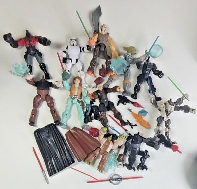 #ad Lot of LFL Hasbro Star Wars Interchangeable Jointed Action Figures 6quot; Extras