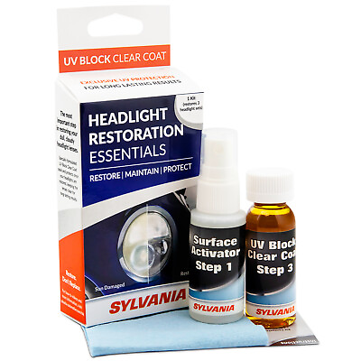#ad SYLVANIA Headlight Restoration Essentials Kit UV Block Clear Coat 1 Fl Oz