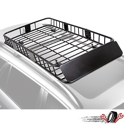 #ad 64quot; Extendable Roof Top Cargo SUV Basket Luggage Carrier Rack Holder Universal