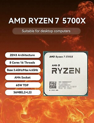 #ad AMD Ryzen 7 5700X 8 core 16 thread Desktop Processor