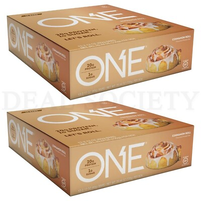 #ad #ad ONE Protein Bars Cinnamon Roll 20g Protein and Only 1g Sugar 12 Ct Each Lot of 2