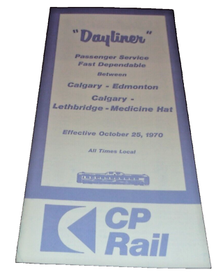 #ad OCTOBER 1970 CANADIAN PACIFIC CALGARY EDMONTON LETHBRIDGE MEDICINE HAT DAYLINER