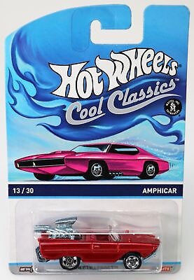 #ad Hot Wheels Amphicar Cool Classics Series Pink Card #BDR34 New NRFP Red 1:64