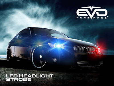#ad EVO Formance Universal LED Strobe Headlights Kit 3 Watt Blue Red for Car Truck