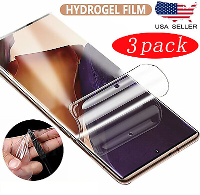 #ad 3 Pack HYDROGEL Screen Protector Samsung Galaxy S24 S23 S22 Ultra Note 20 9 Plus