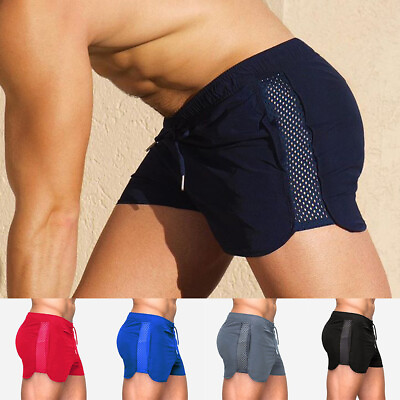 #ad Mens Gym Sports Training Bodybuilding Running Shorts Workout Fitness Short Pants