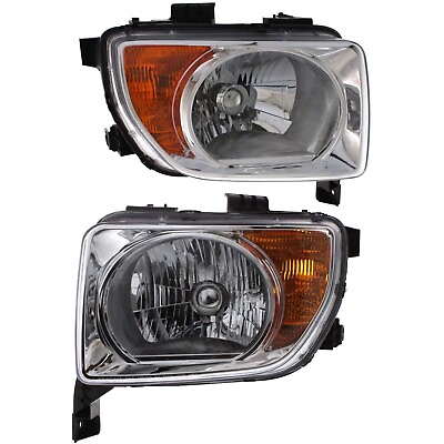 #ad New Headlight Assembly Set For 2003 2006 Honda Element Left and Right With Bulb