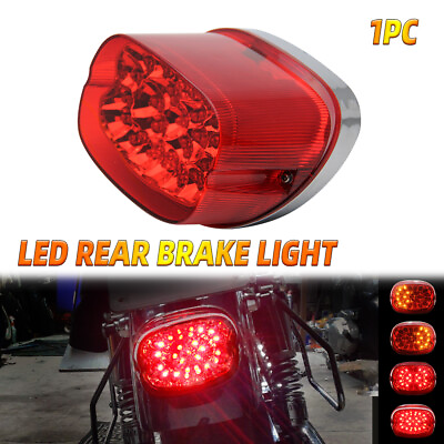 #ad LED Motorcycle Red Lens LED Brake Stop Tail Light Turn Signals Brake 4quot;