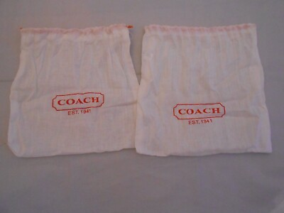 #ad Coach Dust Bags Lot Of 2 White Red Small Drawstring Wallet Wristlet EMPTY