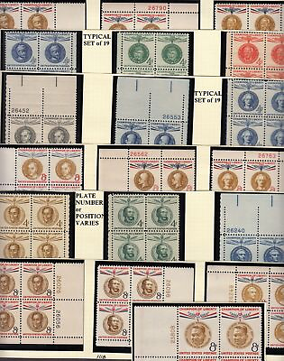 #ad 1957 61 CHAMPIONS of LIBERTY complete set of 19 MNH plate blocks