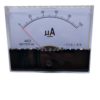 #ad US Stock DC 0 100uA Class 1.5 Accuracy Analog Amperemeter Panel Meter Gauge 44C2