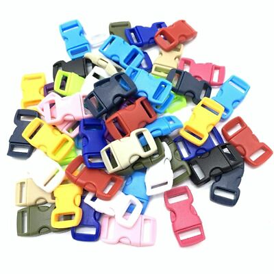#ad 10pcs lot Side Release Buckle Paracords 10mm Collar Strap Webbing Paracord Jewel
