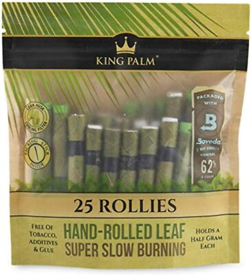 #ad King Palm Rollie Size Natural Organic Prerolled Palm Leafs 25 Rolls Total