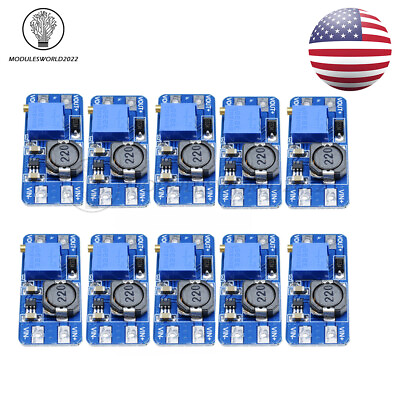 #ad 10PCS MT3608 DC DC Step Up Power Apply Booster 2A Power Module For Arduino US