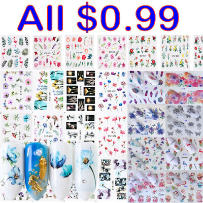 #ad Nail Art Stickers 3D Nails Decals Nail Foil DIY Flower Slider Nail Decoration CA