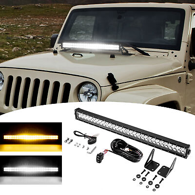 #ad #ad 32#x27;#x27; Strobe LED Light BarHood MountsWireSwitch For Jeep Wrangler JK 07 18