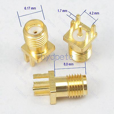 #ad SMA female pin jack socket PCB Edge Mount Solder 1.7mmm 0.067#x27;#x27; Connector 50ohms