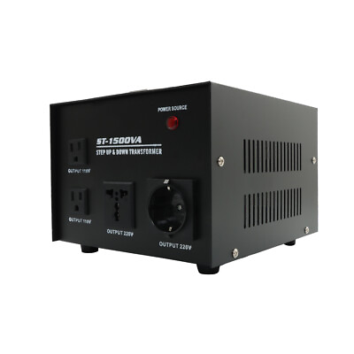 #ad 110V to 220V Voltage Step Up Down Power Converter Transformer Heavy Duty 1500W