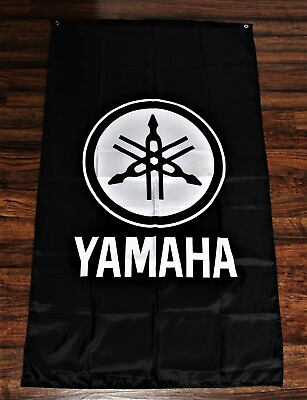 #ad Yamaha Flag Banner Racing Team Motorcycle Bike Moto GP Vertical Man Cave XZ