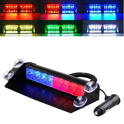 #ad #ad 8LED Car Strobe Light Police Lights Red Blue Yellow White Signal Lamps Flash