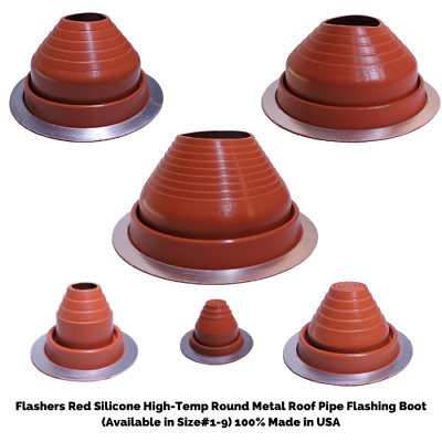 #ad Flashers Silicone Round Metal Roof Pipe Flashing Boot Size#1 9 Made in USA