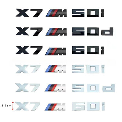 #ad For X7 Series Emblem X7 M50i M50d M60i Letters Rear Trunk Badge Emblem Sticker