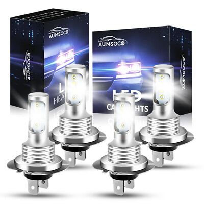 #ad Led Headlight Combo 4x H7 Hi Lo Beam Bulbs For Hyundai Veloster 2012 2017 White