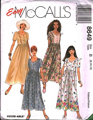 #ad #ad 8649 Vintage McCalls SEWING Pattern Misses 1990s Easy Fitting Dress UNCUT OOP