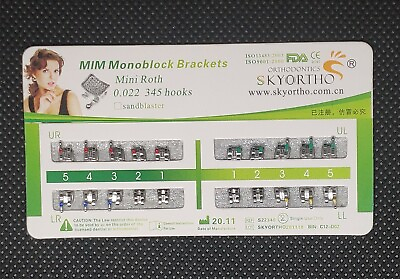 #ad Dental Orthodontic Metal Bracket MIM Monoblock Mini Roth 022 345 Hooks Mesh Base