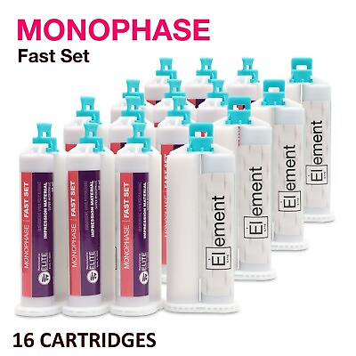 #ad Element MONOPHASE VPS PVS Impression Material FAST Set 16 X 50ML Dental