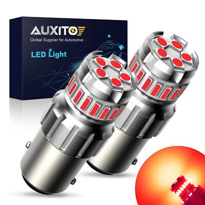 #ad 2x AUXITO LED Rear Turn Signal Light Bulbs 1156 7506 Pure Red Super Bright 2F EC