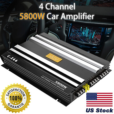 #ad 5800W Watt 4 Channel Car Truck Amplifier Stereo Audio Speaker Amp System Device