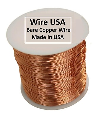 #ad 1 4 Lb. Spool Solid Bare Uncoated Round Copper wire Dead Soft Choose Gauge