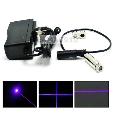 #ad Focusable 405nm 20mw Violet Blue Laser Dot Line Cross Module w 5V AC Adapter